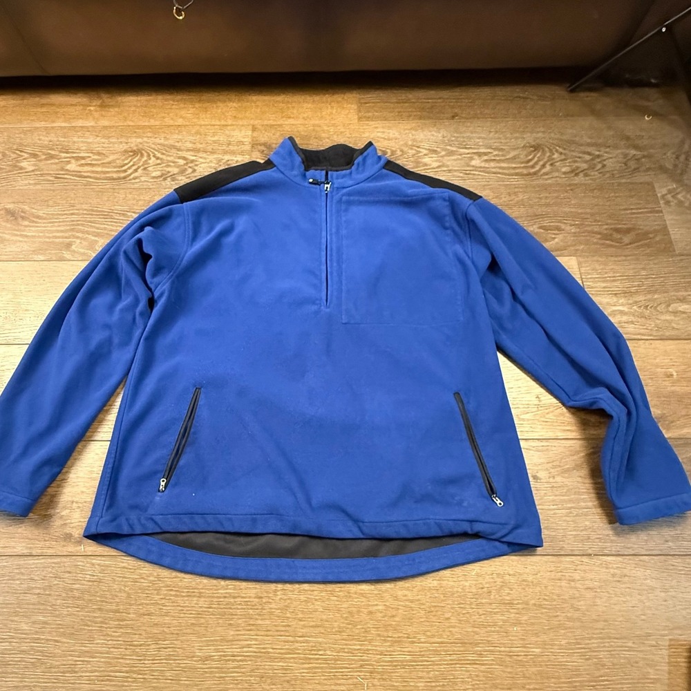 FootJoy DryJoys Men's Pullover Windbreaker Long Sleeve Blue/Black Golf XXL